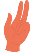 A hand with two fingers up in the air png