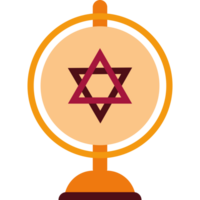 A globe with a star of david on it png