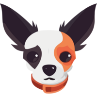 A cartoon dog with a collar on its head png
