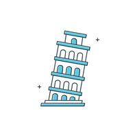 Tower of Pisa Icon Design vector