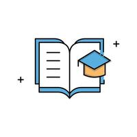 Student Learning Illustration Icon Design with Editable Stroke vector