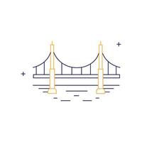 Bridge, River Crossing, Bridge Structure Icon Design vector