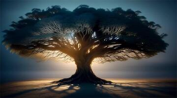 A quiet imaginative forest, the trees glow under the moonlight, reflecting beautifully and creating a peaceful night scene like being in another world. video