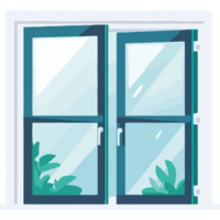 An open window with plants inside png