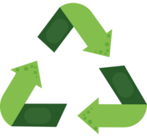 A green recycling symbol with arrows pointing in different directions png