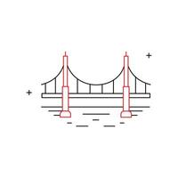 Bridge, River Crossing, Bridge Structure Icon Design vector