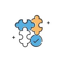 Critical Thinking Problem Solving Emblem with Editable Stroke solution, strategy, analysis, creativity, innovation, decision making, brainstorming vector