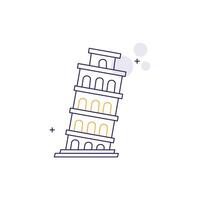 Tower of Pisa Icon Design vector