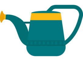 A green watering can with a yellow handle png