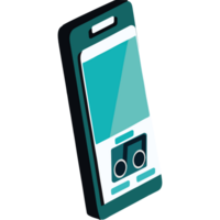 A cell phone with a speaker and a music player png