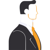 A man in a suit and tie with an orange tie png