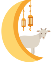 Goat on moon with lanterns png