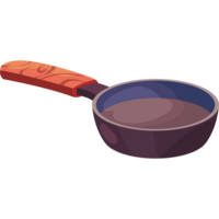 A frying pan with a spoon in it png