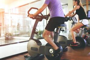 Healthy couple in a sport centre photo