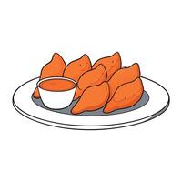 Chicken wings with sauce vector