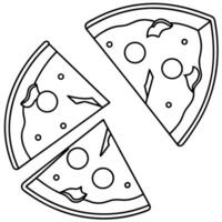 A background of pizza slices. View from above. vector