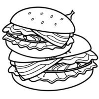 Appetizing Cheeseburgers with Bacon and Lettuce vector
