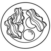Fried Eggs and Crispy Bacon vector