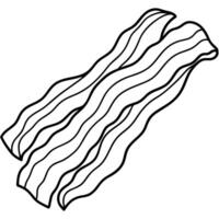 Bacon strips on solid white background. single object vector