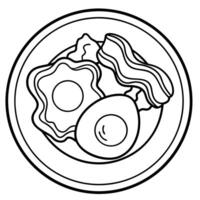 Fried Eggs with Crispy Bacon vector