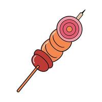 A popsicle with fruit on it vector