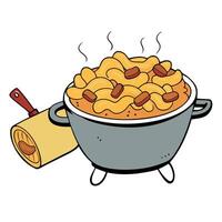 Bacon Mac and Cheese against a barbecue party setting vector