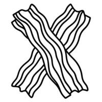 Bacon Strips Arranged on a White Background vector