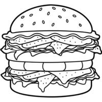 A double cheeseburger with bacon and lettuce vector