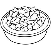 Close-up of german-style potato salad with bacon bits vector