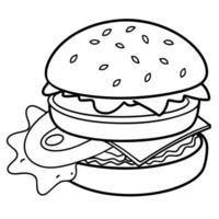 A hamburger with a tomato and a slice of cheese on top vector