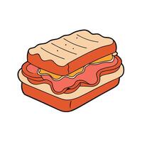 Bacon sandwich with sauce vector