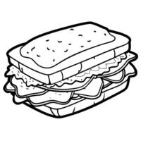 Egg sandwich with cheese on white background. vector