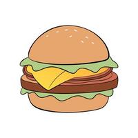 A bacon cheeseburger with a egg and cheese vector