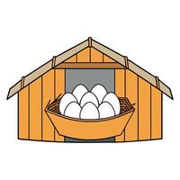 Eggs from a nest in a barn vector