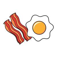 Crispy Bacon and Sunny-Side Up Eggs vector