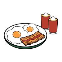 A Bacon and Eggs Breakfast Spread vector