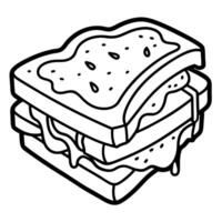 A delicious toast with ham and liquid cheese vector