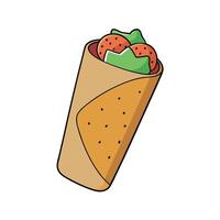Breakfast Wrap isolated on white background vector
