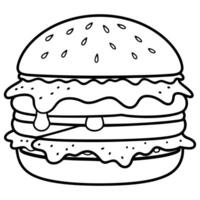 An image of a double cheeseburger with melted cheese vector
