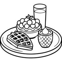 Breakfast Feast with Waffles and Fruit vector