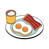 Fried Eggs and Bacon Breakfast vector