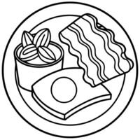 Hearty Breakfast Platter with Bacon and Eggs vector