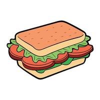 A sandwich with bacon and lettuce vector