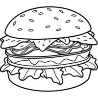 Close-up of a Delicious Cheeseburger with Bacon. Lettuce. Tomato. and Melted Cheese on a Toasted Bun vector