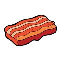 Grilled barbecue pork bacon on a white background. vector