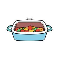 Casserole with meat and vegetables in the oven vector