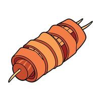 A close up of bacon wrapped stuffed jalapenos food vector