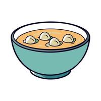 Clam Chowder Soup In Bowl. Isolated On Background vector