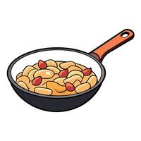 Creamy Chicken and Bacon Pasta Shells in a Skillet vector