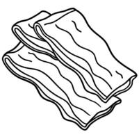 Appetizing pieces of cooked bacon on parchment vector